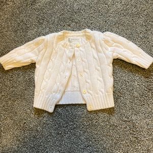 Newborn girls white cardigan